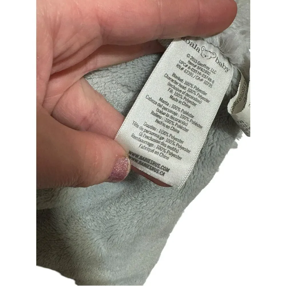 Koala Baby Gray Elephant Plush Security Blanket Rattle Fluffy Lovey 13.5”x13.5”